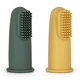 PETITE&MARS silikonové kartáčky na prst TAKE&MATCH Ochre Green 0 m+ 2 ks