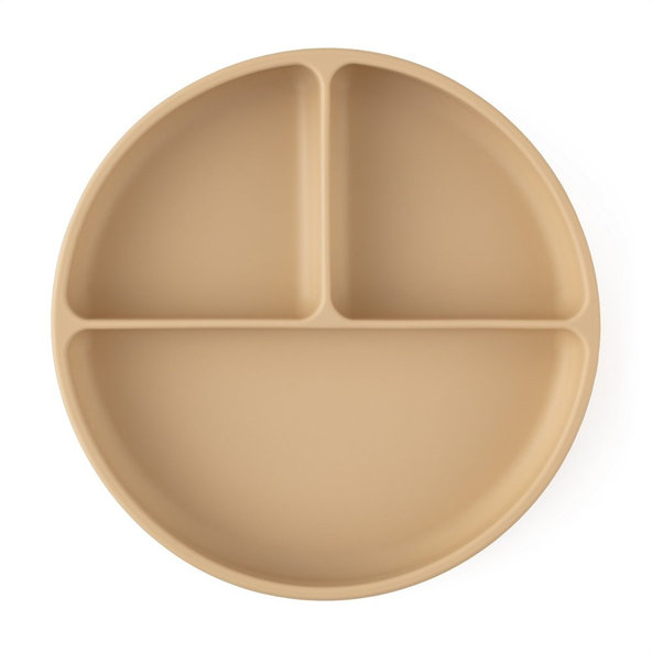 PETITE&MARS dělený kulatý silikonový talíř TAKE&MATCH Desert Sand 6 m+