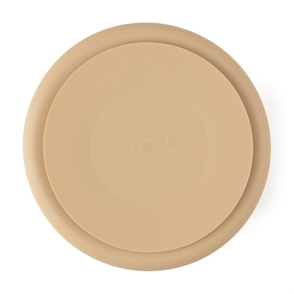 PETITE&MARS dělený kulatý silikonový talíř TAKE&MATCH Desert Sand 6 m+