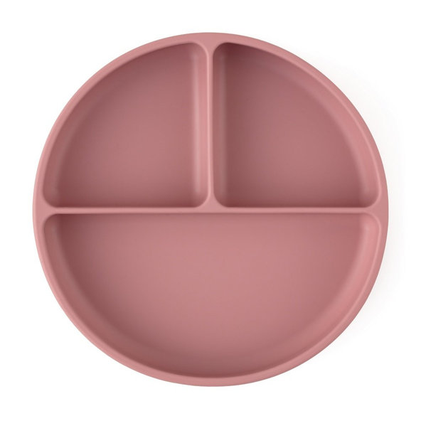 PETITE&MARS dělený kulatý silikonový talíř TAKE&MATCH Dusty Rose 6 m+