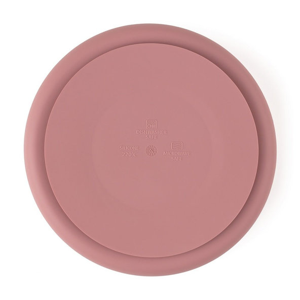 PETITE&MARS dělený kulatý silikonový talíř TAKE&MATCH Dusty Rose 6 m+