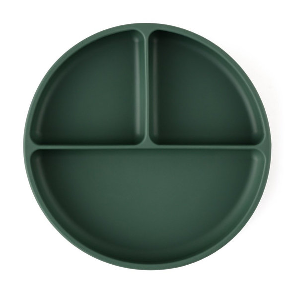 PETITE&MARS dělený kulatý silikonový talíř TAKE&MATCH Misty Green 6 m+