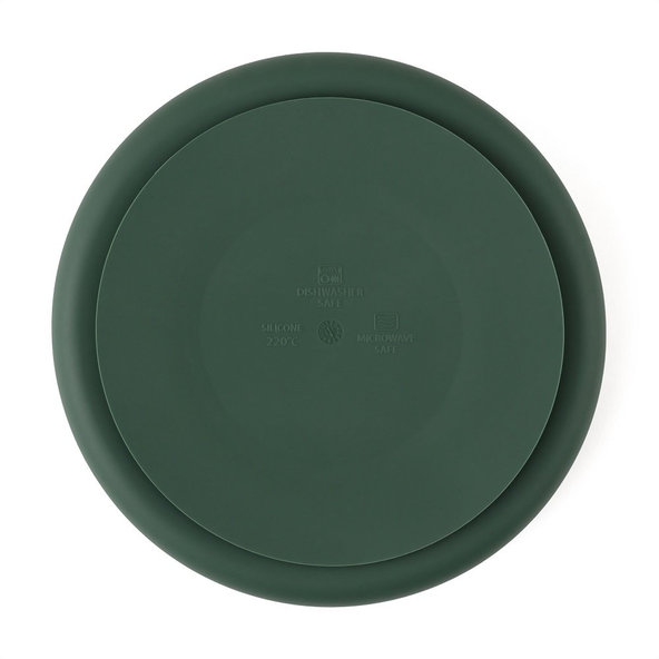 PETITE&MARS dělený kulatý silikonový talíř TAKE&MATCH Misty Green 6 m+