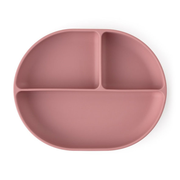 PETITE&MARS dělený oválný silikonový talíř TAKE&MATCH Dusty Rose 6 m+