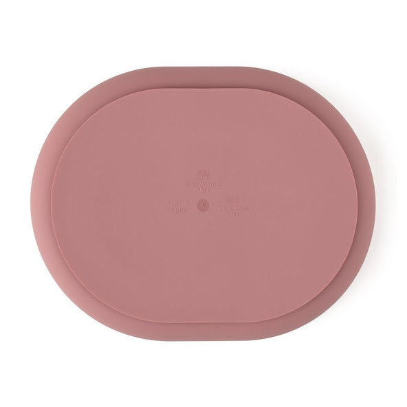 PETITE&MARS dělený oválný silikonový talíř TAKE&MATCH Dusty Rose 6 m+