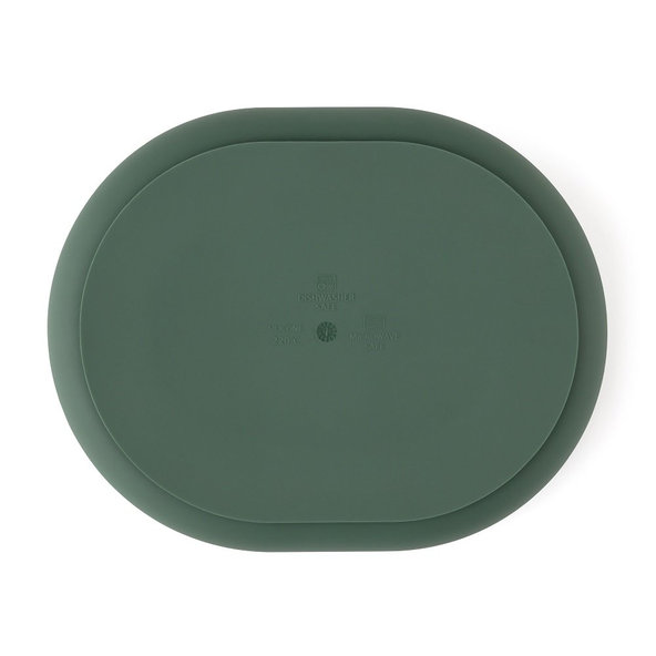 PETITE&MARS dělený oválný silikonový talíř TAKE&MATCH Misty Green 6 m+