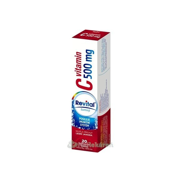 Revital vitamín C 500 mg šumivý lesní jahoda 20 tablet
