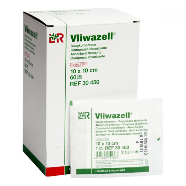 Vliwazell 10x10 cm 25 ks kompresů