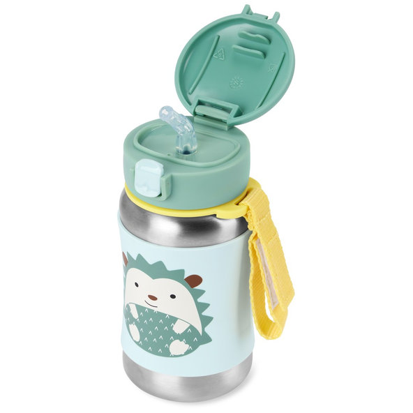 SKIP HOP Spark Style nerezová láhev s brčkem Ježek 12 m+ 350 ml
