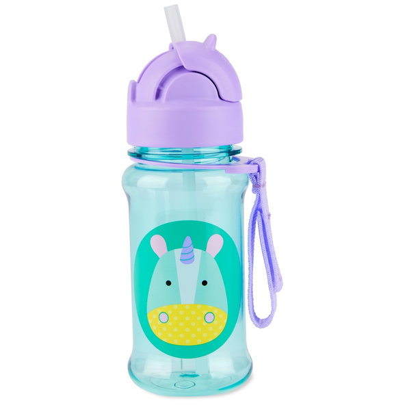 SKIP HOP Zoo tritan láhev s brčkem Jednorožec 12 m+ 355 ml
