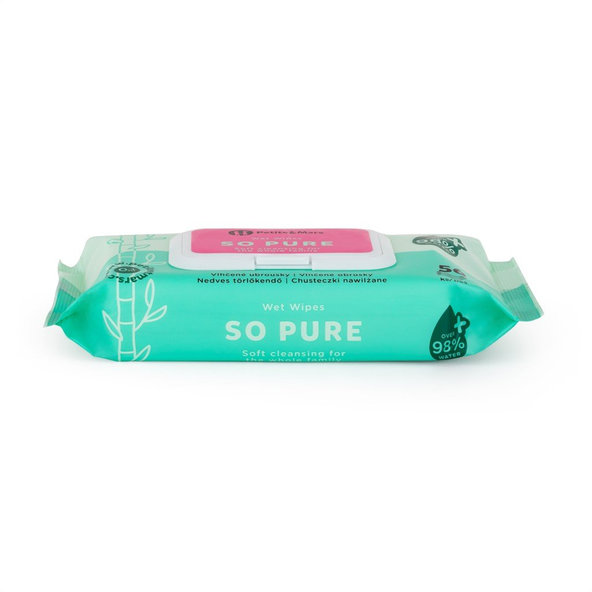 PETITE&MARS vlhčené ubrousky So Pure bambusové bio 56 ks