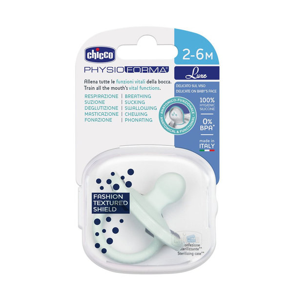 Chicco dudlík Physio Luxe 2–6 m zelená 1 ks