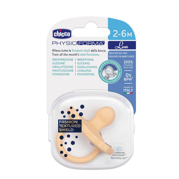Chicco dudlík Physio Luxe 2–6 m oranžová 1 ks