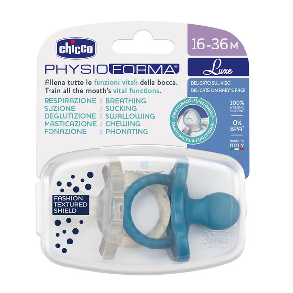 Chicco dudlík Physio Luxe zelená/šedá 16–36 m 2 ks