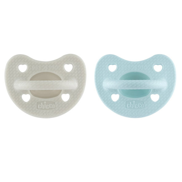 Chicco Physio Luxe dudlík zelená/šedá 6–16 m 2 ks