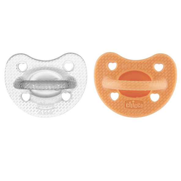Chicco Physio Luxe dudlík oranžová/šedá 6–16 m 2 ks
