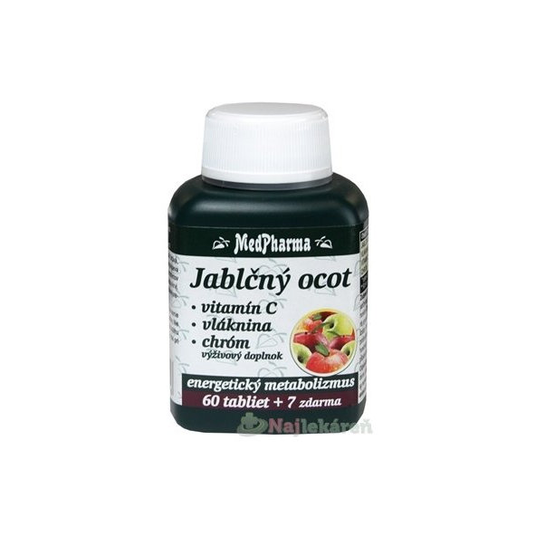 MedPharma Jablečný ocet + vitamin C + vláknina + chrom 60+7 tablet