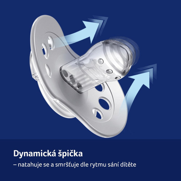 LOVI Night & Day Dudlík dynamický silikonový dívčí 18 m+ 2 ks