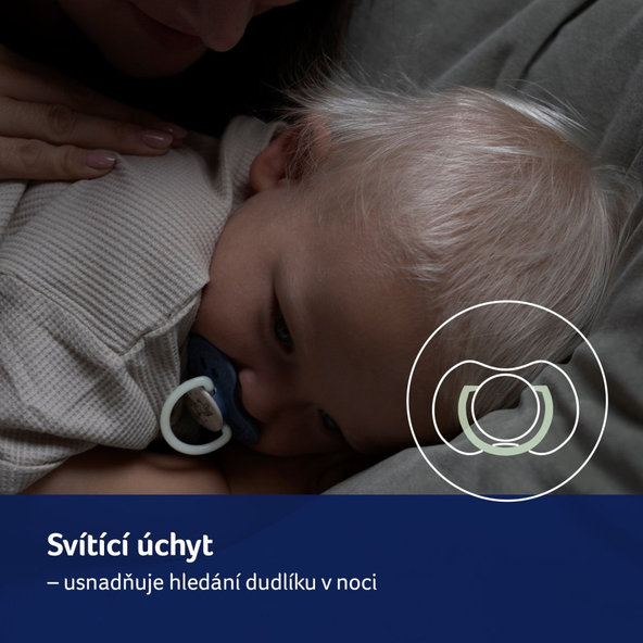 LOVI Night & Day Dudlík dynamický silikonový chlapecký 6–18 m 2 ks