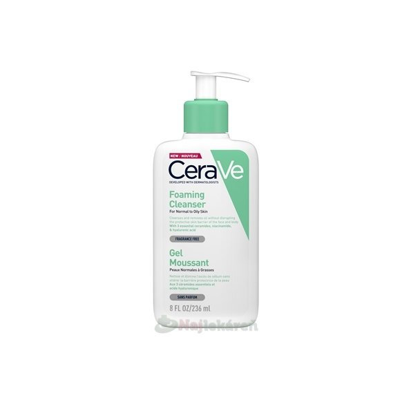 CeraVe čisticí pěnivý gel pro normální až mastnou pleť 236 ml
