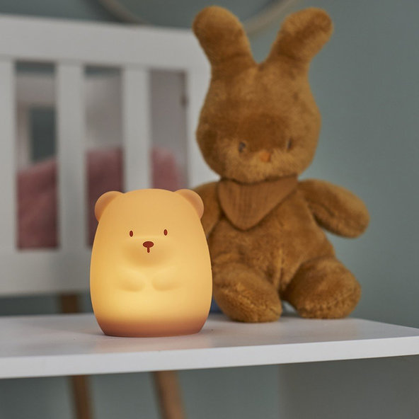 NATTOU Světýlko noční silikonové medvídek střední 12 cm
