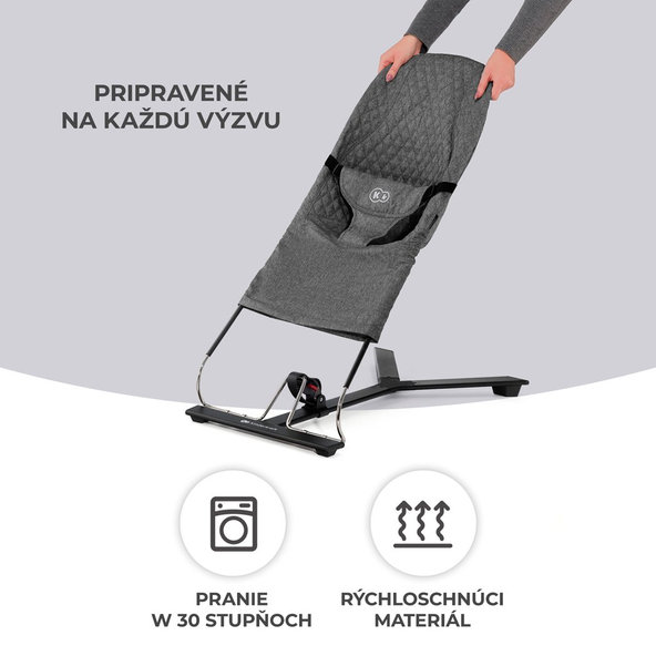 Kinderkraft hojdacie lehátko Mimi Grey 0–9 kg