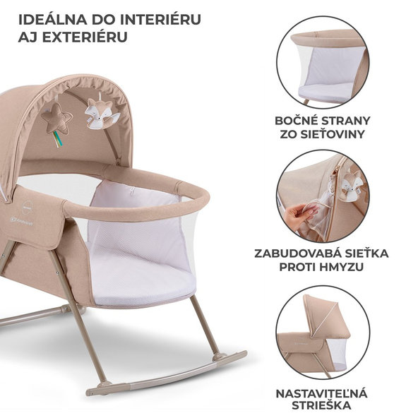 Kinderkraft detská postieľka 3v1 Lovi Beige