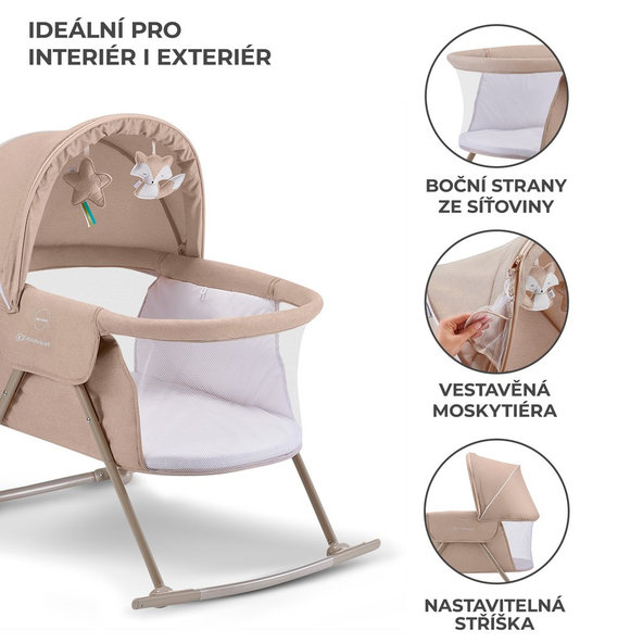 Kinderkraft detská postieľka 3v1 Lovi Beige