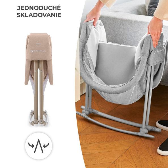 Kinderkraft detská postieľka 3v1 Lovi Beige