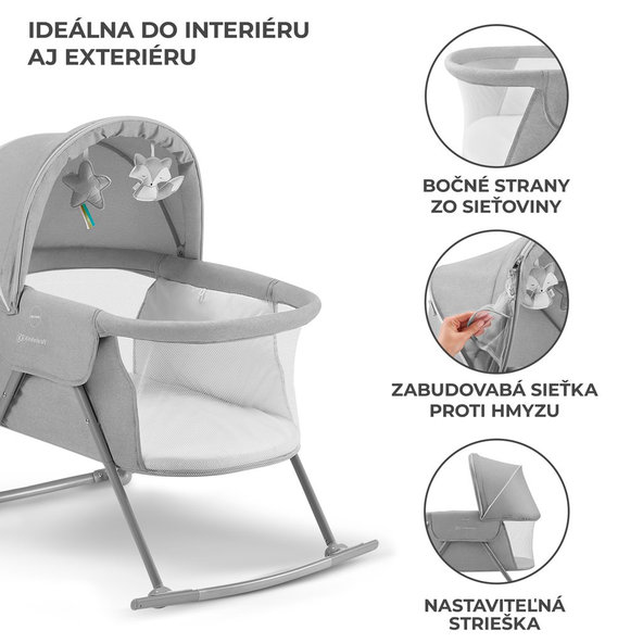 Kinderkraft detská postieľka 3v1 Lovi Gray