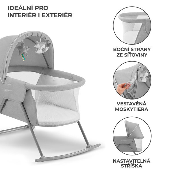 Kinderkraft detská postieľka 3v1 Lovi Gray