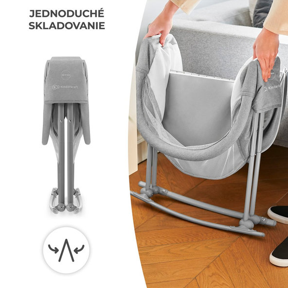Kinderkraft detská postieľka 3v1 Lovi Gray