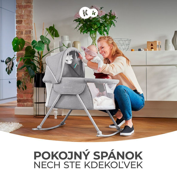 Kinderkraft detská postieľka 3v1 Lovi Gray