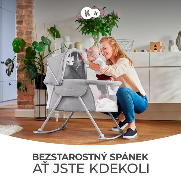 Kinderkraft detská postieľka 3v1 Lovi Gray