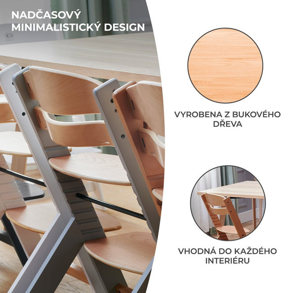 Kinderkraft jídelní židlička Enock Grey