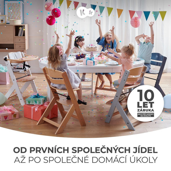 Kinderkraft jedálenská stolička Enock White