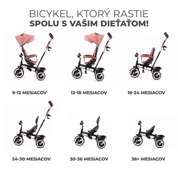 Kinderkraft trojkolka Aston Rose Pink