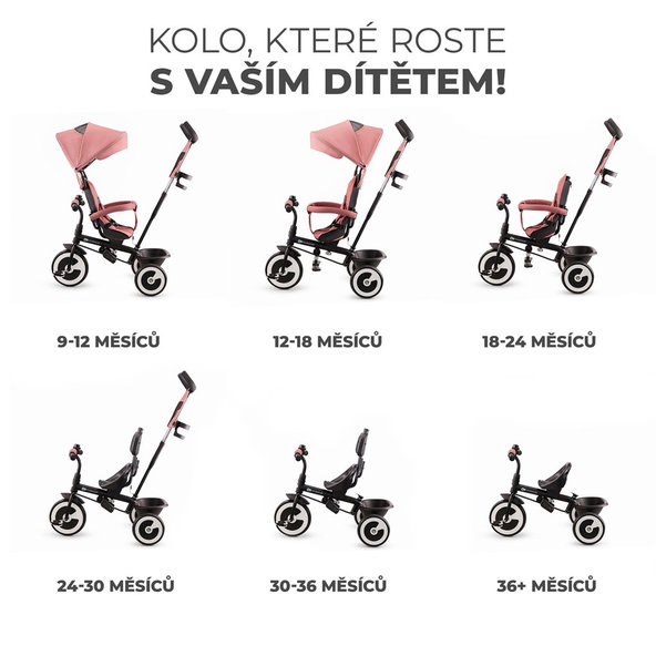 Kinderkraft trojkolka Aston Rose Pink