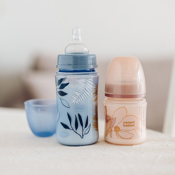 Canpol Babies EasyStart Gold antikoliková kojenecká láhev modrá 120 ml