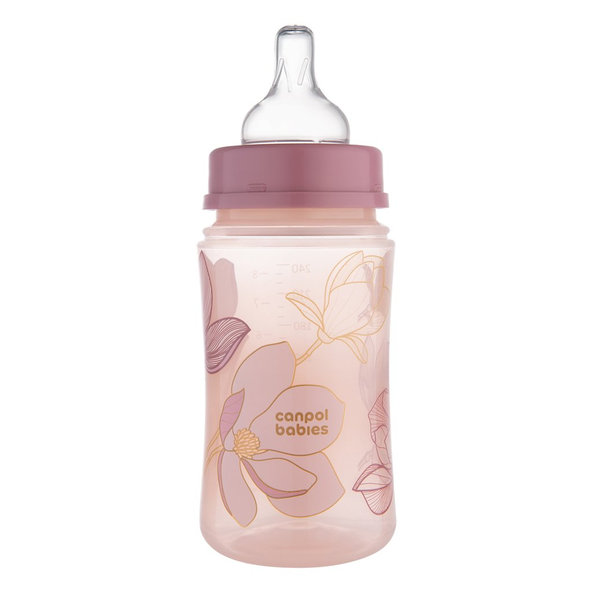 Canpol Babies EasyStart antikoliková kojenecká láhev Gold růžová 240 ml