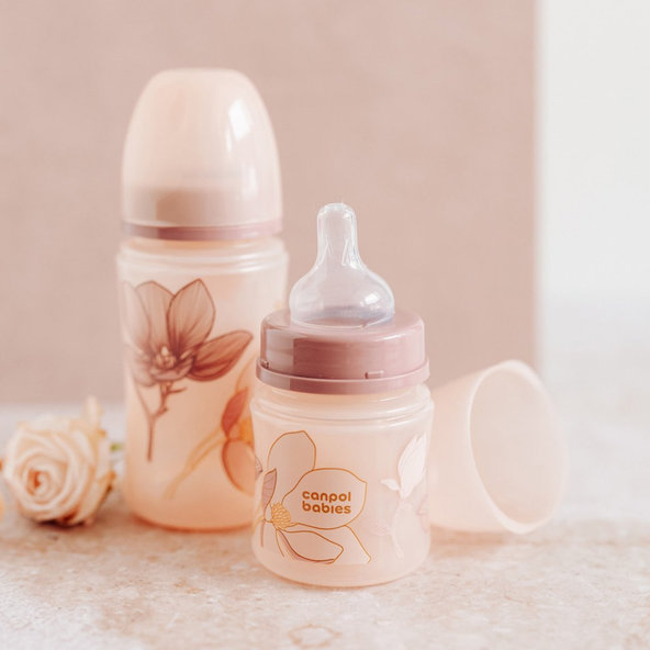 Canpol Babies EasyStart antikoliková kojenecká láhev Gold růžová 240 ml