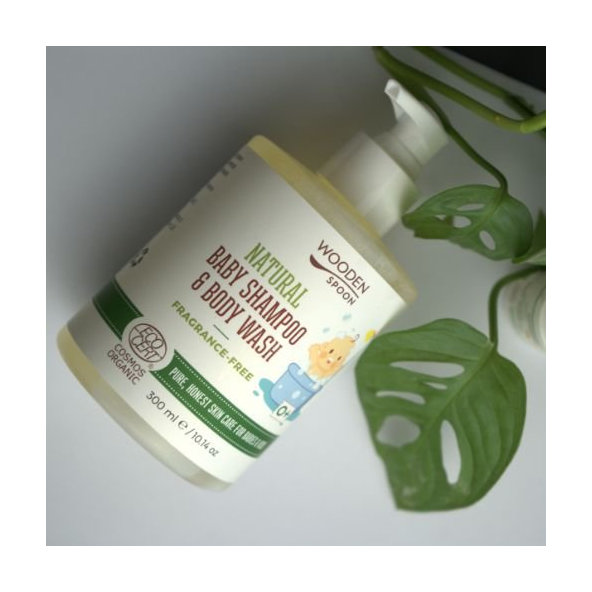 Wooden Spoon dětský sprcháč a šampon 2v1 bez parfemace 300 ml