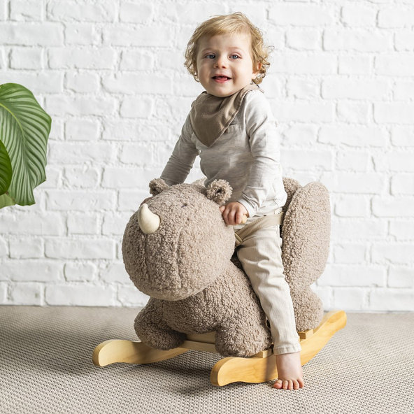 NATTOU Houpačka Teddy plyš nosorožec taupe 10 m+