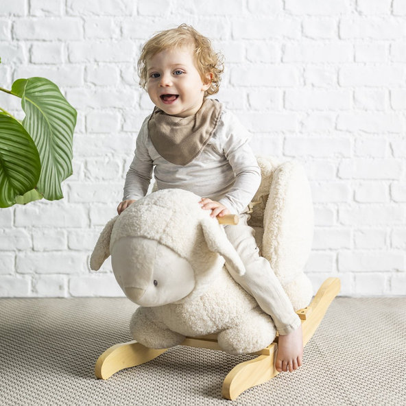NATTOU Houpačka Teddy plyšová ovečka ecru 10 m+