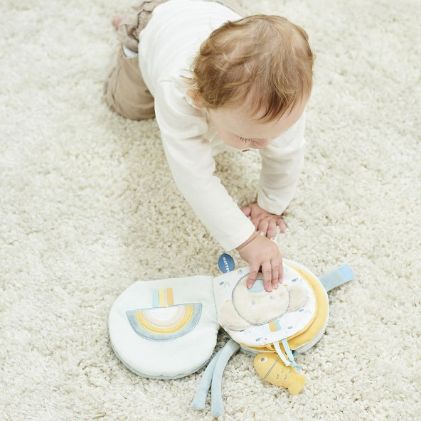 NATTOU Knížka plyšová velryba Sally s aktivitami 14 cm
