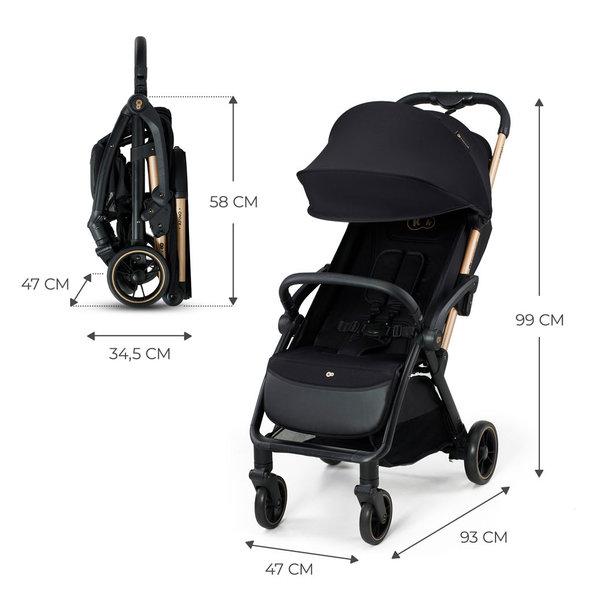 Kinderkraft športový kočík Apino Raven Black