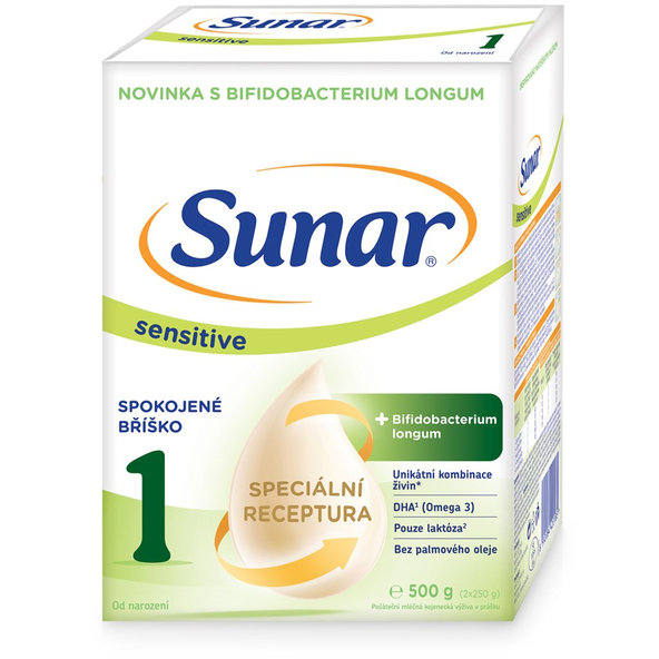 Sunar Sensitive 1 počáteční kojenecké mléko 0m+ 500 g