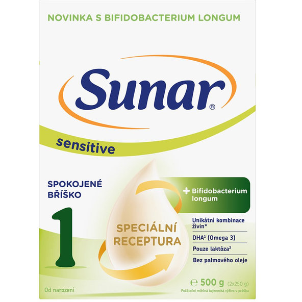 Sunar Sensitive 1 počáteční kojenecké mléko 0m+ 500 g