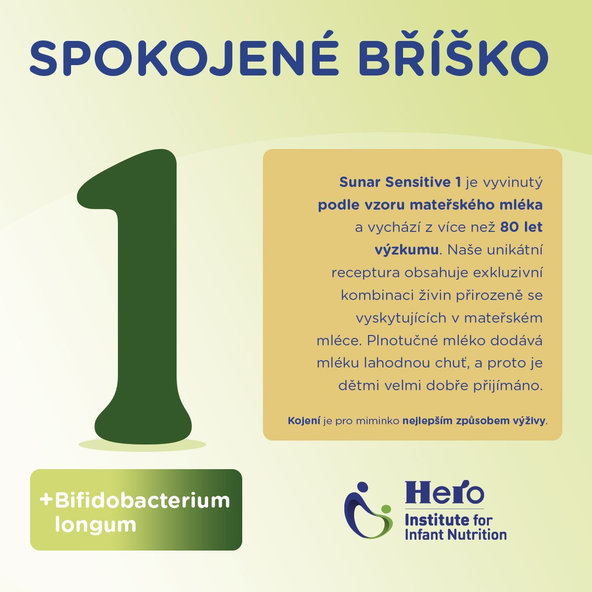 Sunar Sensitive 1 počáteční kojenecké mléko 0m+ 500 g