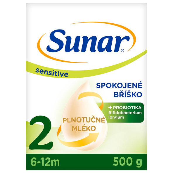 Sunar Sensitive 2 následné kojenecké mléko 6m+ 500 g